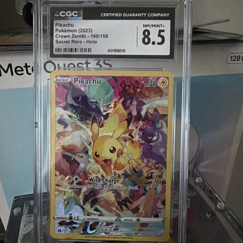 Pokémon Pikachu Secret Rare Holo Crown Zenith 160/159 CGC 8.5 Graded Card