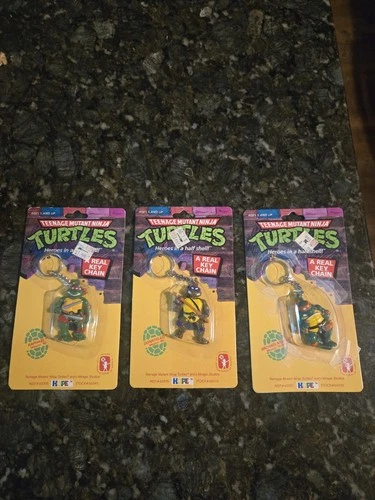Vintage Tmnt 90’s Keychain  Ninja Turtles HOPE- 3 TOTAL- Raph, Donatello, Mikey