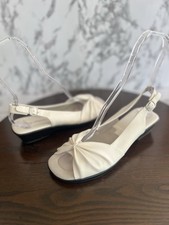 Easy Street Fantasia Bone White Slingback Faux Leather Open Toe Pumps 9.5WW