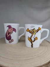Vintage Children's Disney's Piglet & Tigger Ceramic Cups x2 Excellent Condition