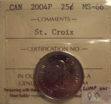 Super Gem Canada Elizabeth II 2004P St. Croix  25 Cent - ICCS MS-66 (XAD 719)