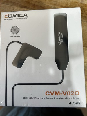 Comica XLR Microphone CVM-V02O 1.8m Omni-directional Lavalier 48v Phantom Power