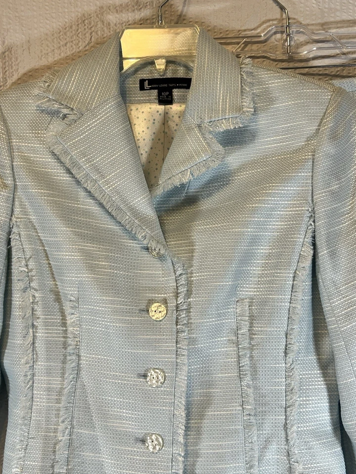 Larry Levine женщин 2 изделия бахрома юбка костюм новом 10P миниатюрный профессиональный - Изображение 2 из 4