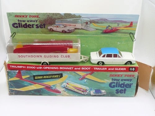 Dinky Gift Set 118  Triumph 2000 & Southdown Glider & Trailer Boxed * original *