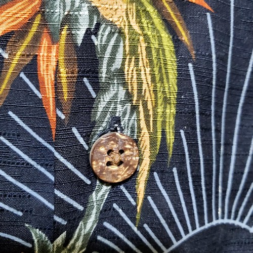 Tommy Bahama Shirt Mes Small Black Silk Hawaiian Casino Hula Tiki Graphic Looped - Picture 9 of 24