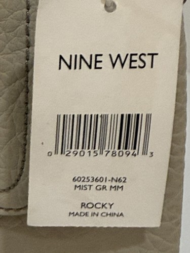 Nine West Vegan Leather Crossbody Bag ROCKY 60253601-N62 MIST GR MM New W/Tags - Picture 5 of 17
