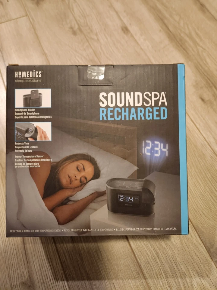 New HoMedics Soundspa Recharged Sleep Solutions Projection Digital Alarm Clock - Image 3 of 4