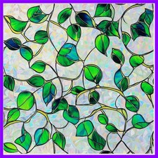 Window Privacy Film Stained Glass Decorative Static Clings Rainbow Window Tin...