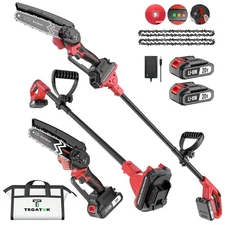 Tegatok 2-in-1 cordless chainsaw with handheld telescopic saw