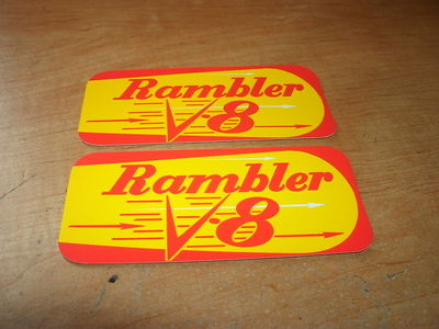 1957 AMERICAN MOTORS AMC RAMBLER V8 VALVE COVER DECALS