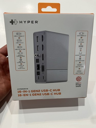 Hyperdrive GEN2 16-in-1 USB-C Docking Station W/ 180W Power Adapter - Picture 2 of 9