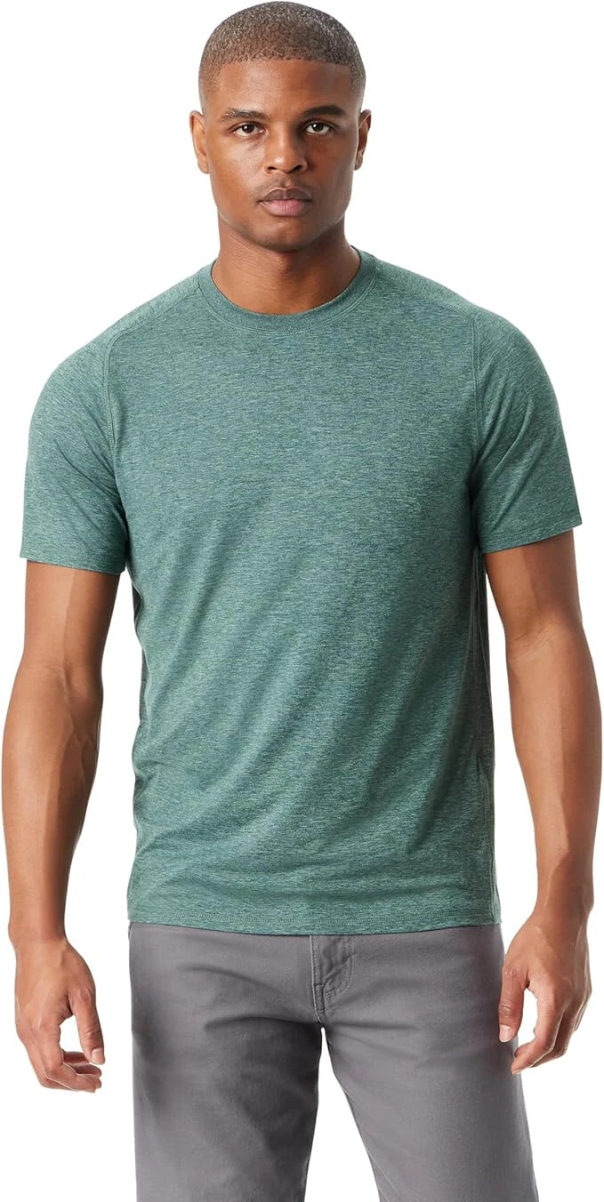 BASS OUTDOOR Men's Short Sleeve Tee Shirt with Quick Dry,Lilly Pad Green,XL