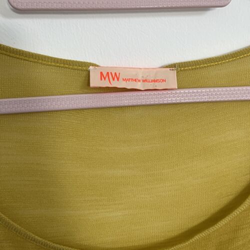 Women’s Matthew Williamson MW Yellow Slub Jersey T-shirt Dress UK Size 10 - Picture 3 of 8