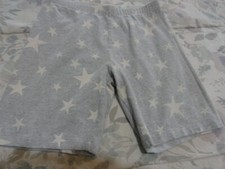 Girls Wonder Nation Gray White Stars Bike Shorts - SZ XL (14-16)