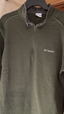 Columbia 1/4 Zip Sweatshirt Green Long Sleeve Heavy Men  s XL