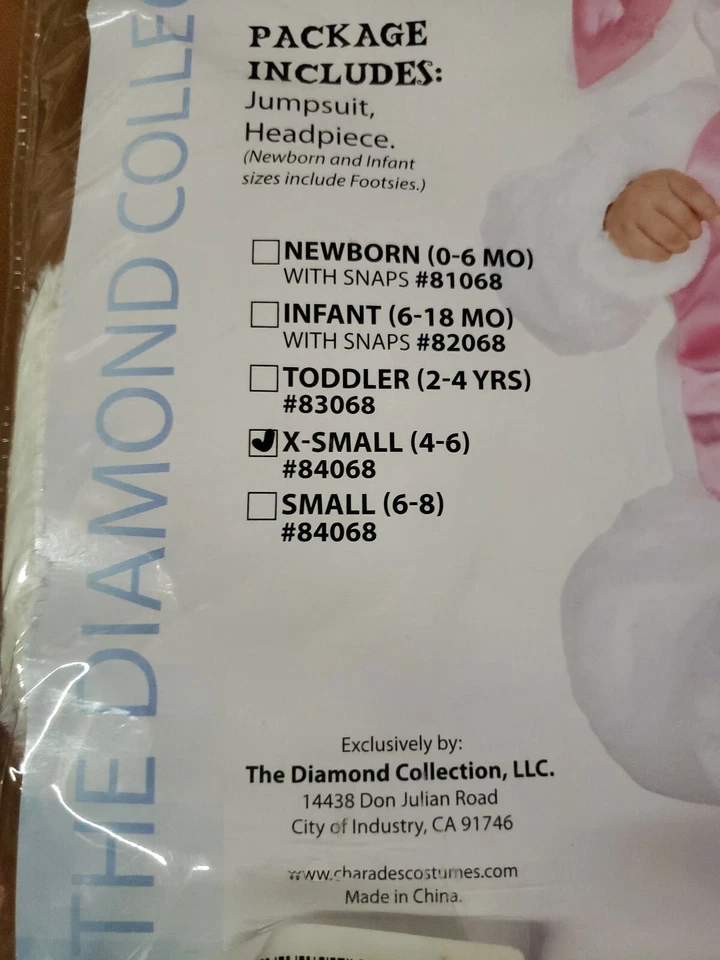 Disfraz de conejito de peluche Charades para niños, Pascua Holween blanco X-pequeño 4-6 Foto 3 de 4