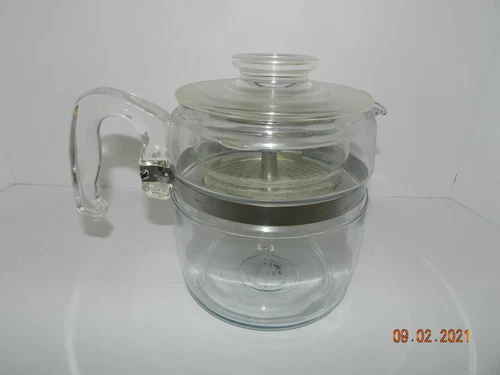 Vtg Pyrex Glass 6 Cup Percolator Coffee Pot Corning Flameware #7756