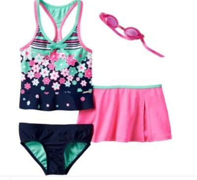 NWT ZeroXposur 3-pc. Flower Peplum Tankini Swimsuit Set 6 - Photo 1/4