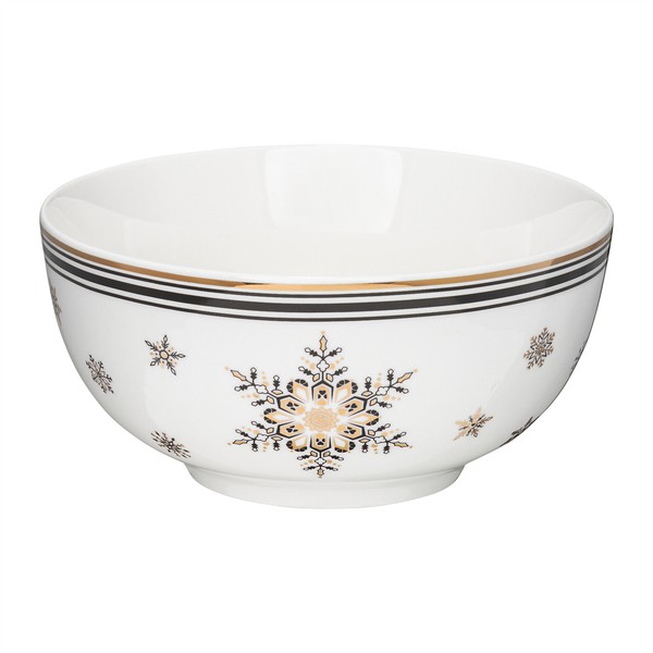 MüSlischale SchüSsel Schale ServierschüSsel Weinachten Porzellan Gold Weiß 14 Cm-image