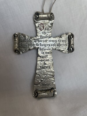 Vintage BSD Metal Cross - Necklace - Ornament EUC John 6:35