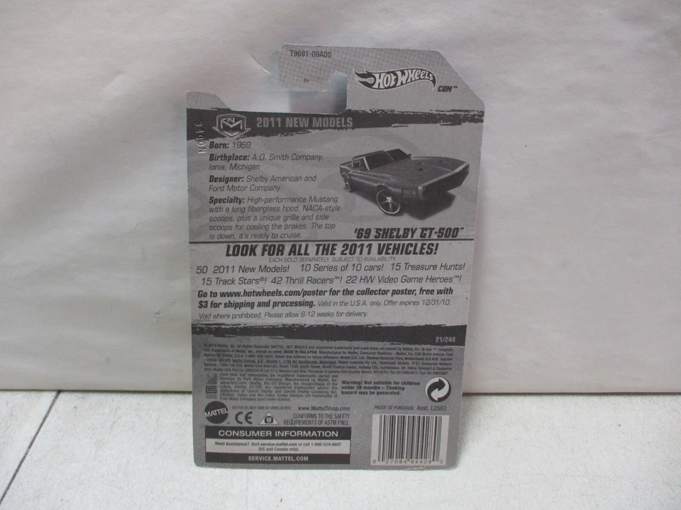 Shelby GT-500 2011 Hot Wheels 1969 nuevos modelos L Foto 2 de 2