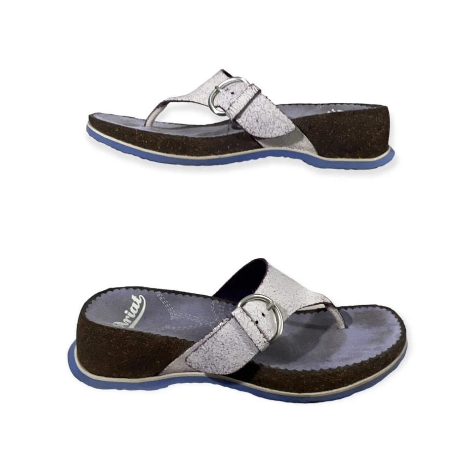 ARIAT Women’s Purple White Flip Flops Thong Comfort Sandals with Buckle 10B - Image 2 of 4