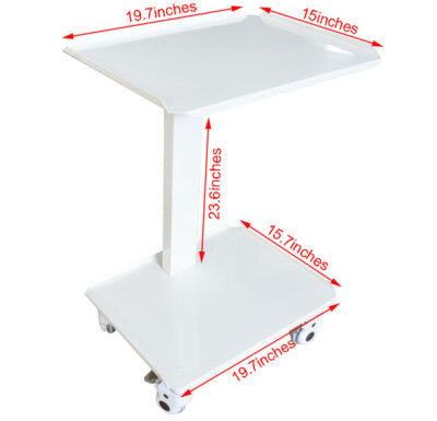 White Office Equipment Mobile Cart Portable Salon Trolley Two layer Stand