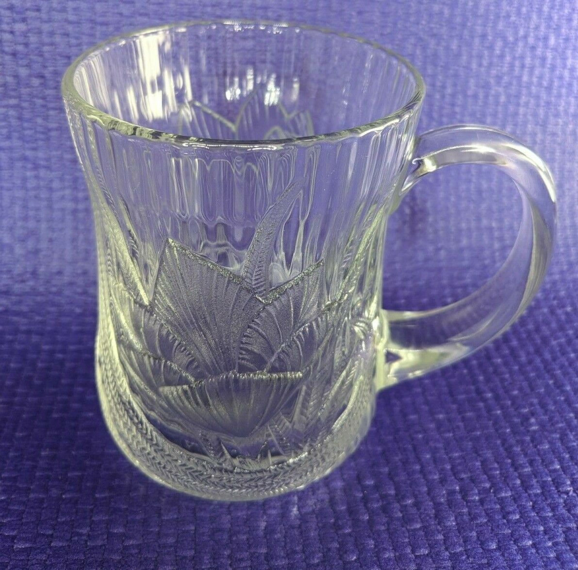 Arcoroc France Clear Glass Canterbury Crocus Flower Coffee Cup