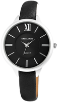 Excellanc Damen Quarzuhr Frauen Armbanduhr Kunstlederband Schwarz Girl Anlog Uhr