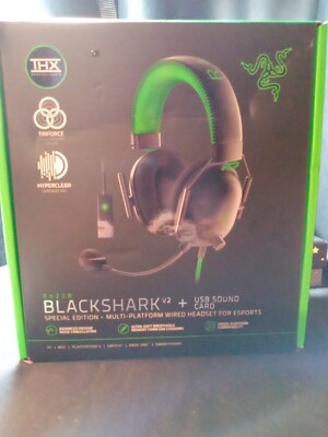 NIB!Razer BlackShark V2 +Usb Sound Card Special Edition