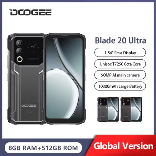 Global DOOGEE Blade 20 Ultra IP68 Cellphone Dual Screen 32GB+512GB 10300mAh 50MP - 第 1/14 張圖片