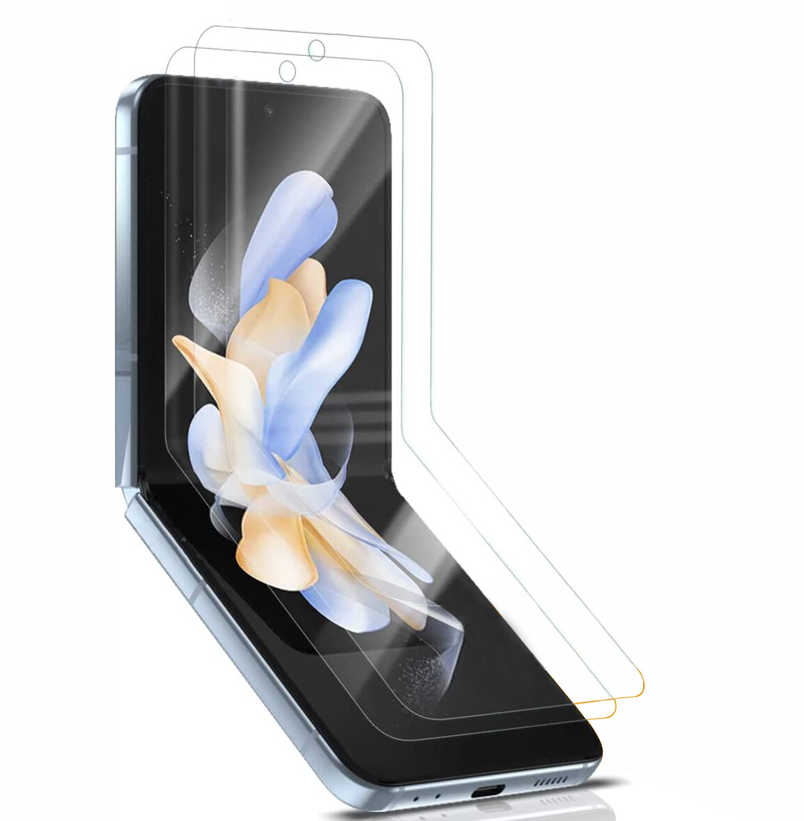 2X Panzerfolie für Samsung Galaxy Z Flip 4 5G Display Glasfolie TPU Anti-Schock