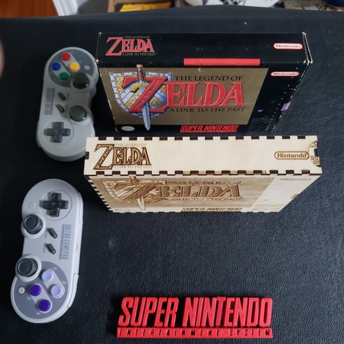 Super Nintendo Video Game Box: Zelda Link To The Past SNES Wooden Box Handmade - Picture 11 of 23