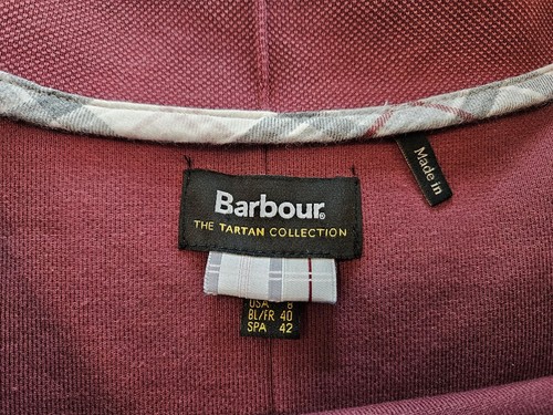 Barbour Women's Size 8 Maroon Murray Overlayer Sweater Pullover Top Tartan WBWB - Picture 18 of 21