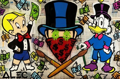 Alec Monopoly Print On Canvas Graffiti Art Wall Decor Phillip Plein 28x48 Ebay