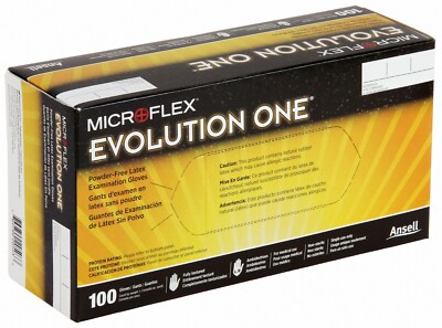 Microflex Evolution One Powder-Free Latex Examination Gloves X-L Box of 100