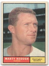 1961 Topps #146 Marty Keough Washington Senators 3AH **POOR BACK ISSUE CREASED**