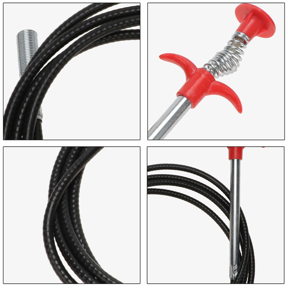 Draino Hair Clog Remover Shower Snake Drain Hair Removal Tool Sink