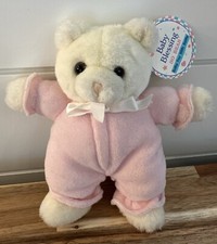 BB VTG Russ Berrie Bo Bear Pink Teddy Bear Rattle Lovey Stuffed Animal RARE NWT