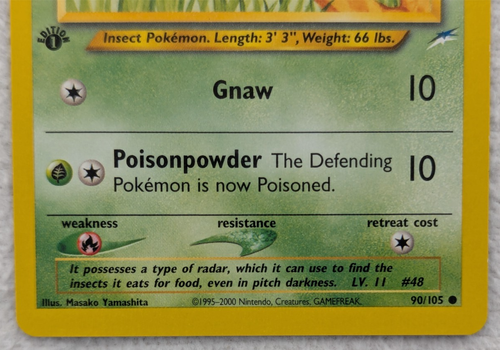 2000 Venonat #90 Neo Destiny Regular Pokemon Card Common 1st Edition - Picture 4 of 10
