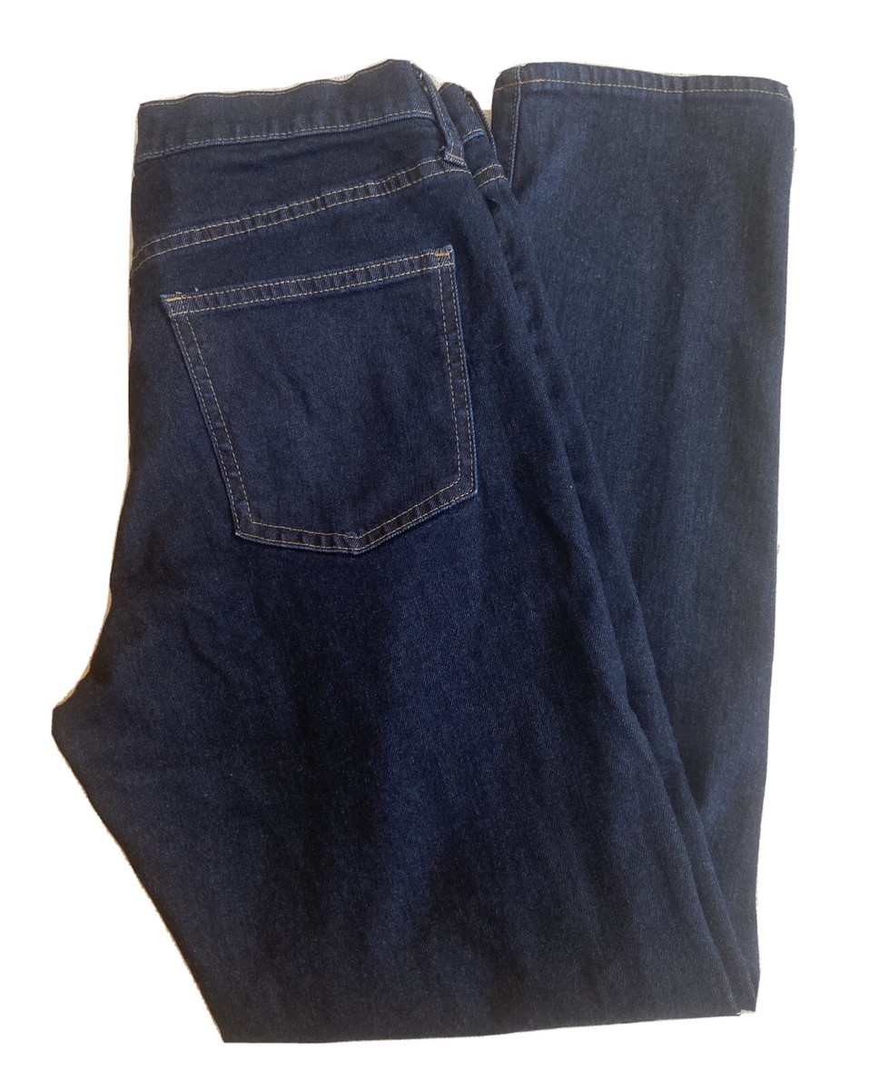 UNIQLO Womens 28” Skinny Straight High Rise Stretch Denim Jeans Dark Blue