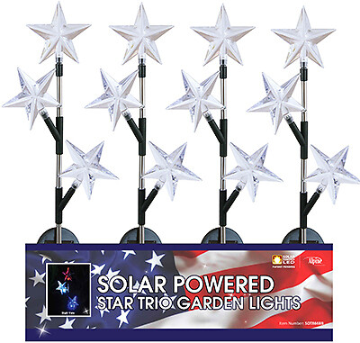 Four Seasons Courtyard SOT866BB-12 LED Star Solar Stake, Red, White & Blue - - Picture 2 of 2