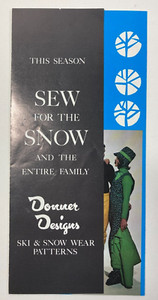 Donner Designs Ski & Snow Wear Patterns Promotional Pamphlet Reno, NV Vintage
