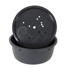 CLGarden Springbrunnenbecken Set mit ø 88cm GFK Deckel 150 Liter PE Becken