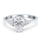 Pear Teardrop Moissanite Wedding Ring 925 Sterling Silver 9mm