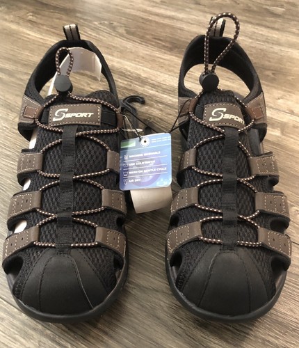 Neu mit Etikett Herren S Sport by Skechers Mizza Wandern Sandalen braun/schwarz Größe 12