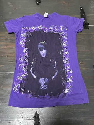 JUSTIN BIEBER Never Say Never Purple Short Sleeve Top T-Shirt