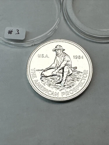 1984 Engelhard AMERICAN PROSPECTOR 1oz 0.999 Silver PROOF LIKE EYE APPEAL RARE