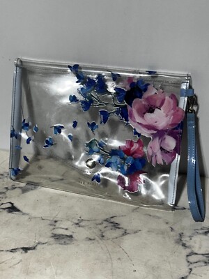 Ted Baker London Raspberry Ripple Clear Envelope Pouch - One Size (Blue)