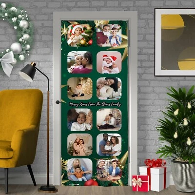 Noël Décoration - Vert - Personnalisé Photos Et Texte Porte Bannière - Photo 1/2